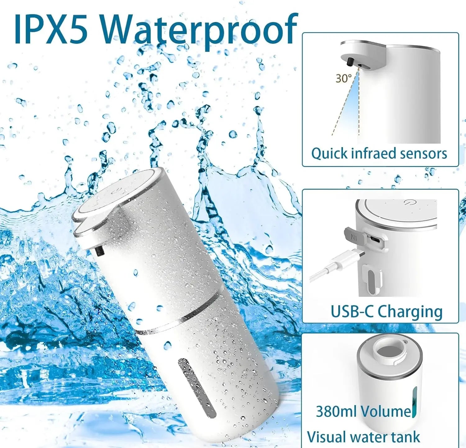 Dispensador automático de jabón líquido y espumoso