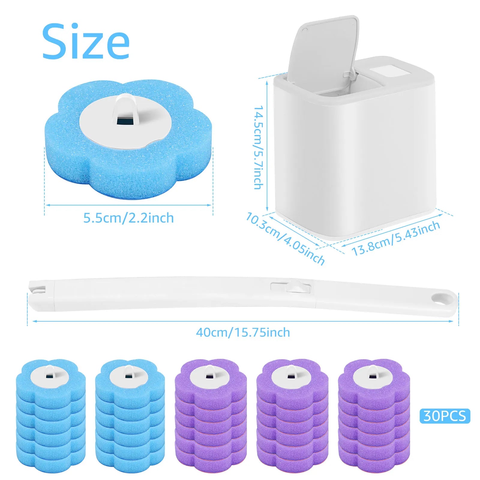 Cepillo de baño con kits de cabezales de repuesto desechables